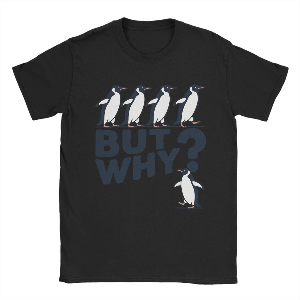 Streetwear T Shirt Beach But Why Penguin Nihilist Penguin TShirts Pure Cotton Tshirt for Man Casual Cheap Short Sleeve Tops