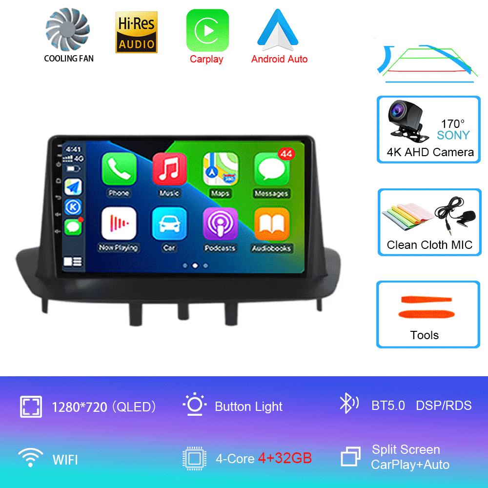 Автомобильное радио Android 14 для Renault Megane 3 Fluence 2008-2014 Мультимедийный видеоплеер Навигация Стерео DVD Carplay Головное устройство WIFI