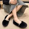 Модные женские зимние новые модные повседневные корейские туфли из утолщенного плюша, универсальные теплые и удобные шерстяные туфли в стиле ретро в западном стиле