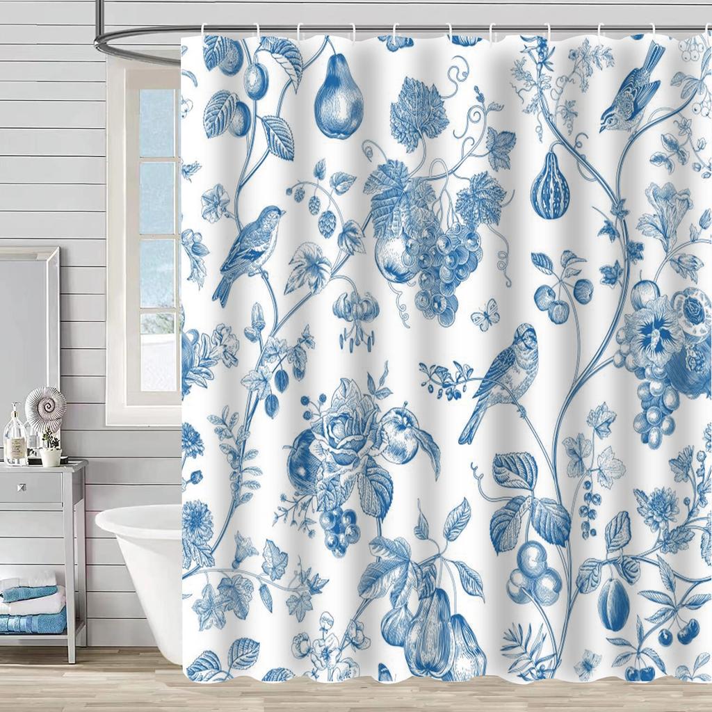 Flower Leaf Bathroom Thickened Waterproof And MildewProof Shower Curtain Design