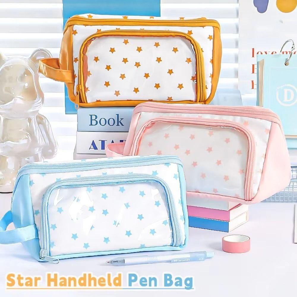 Detachable Stationery Pen Bag Portable Cosmetic Storage Bag Large Capacity Pencil Case Office