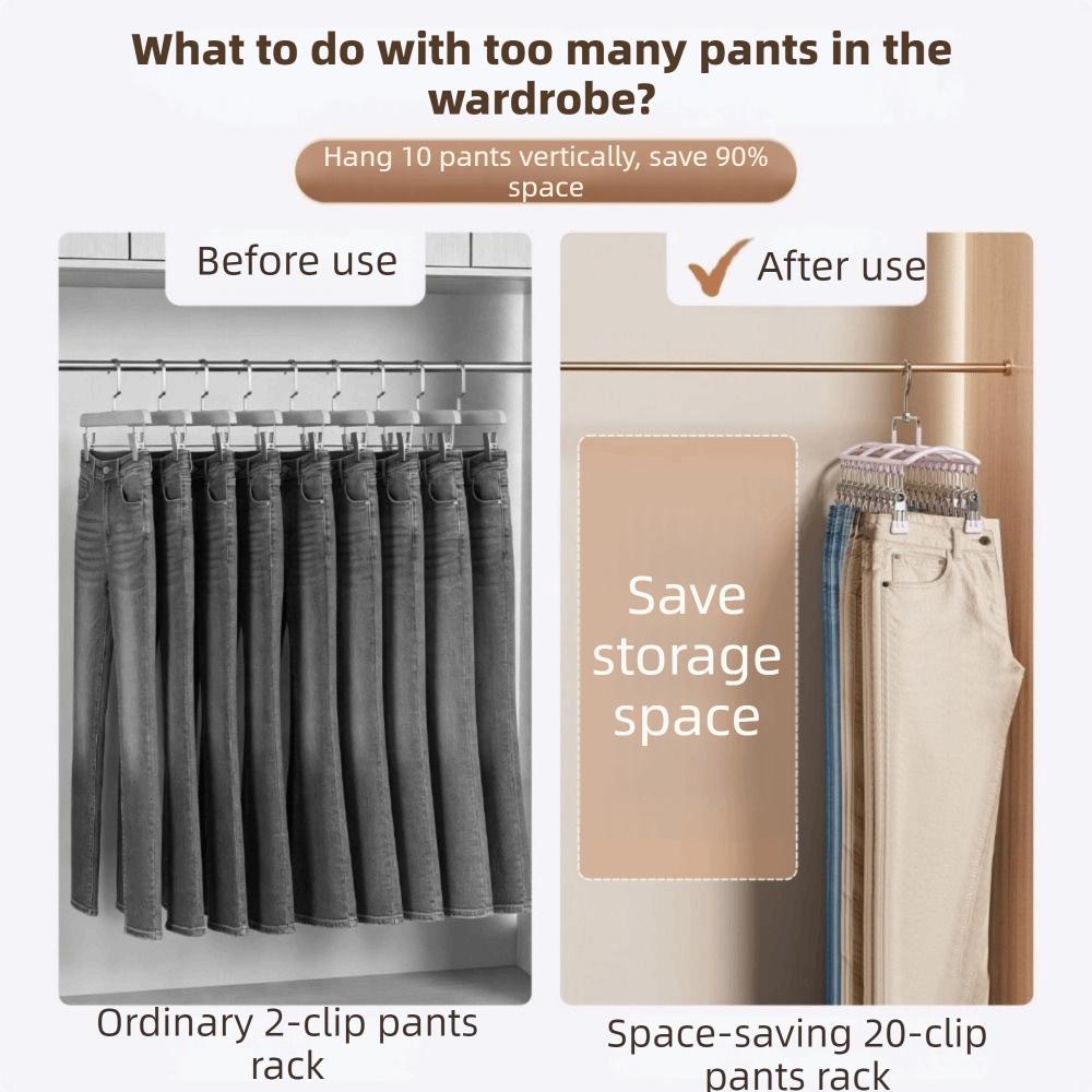 Stainless Steel 20 Clips Sock Drying Rack Non-slip Unmarked Underwear Drying Rack  Indoor
