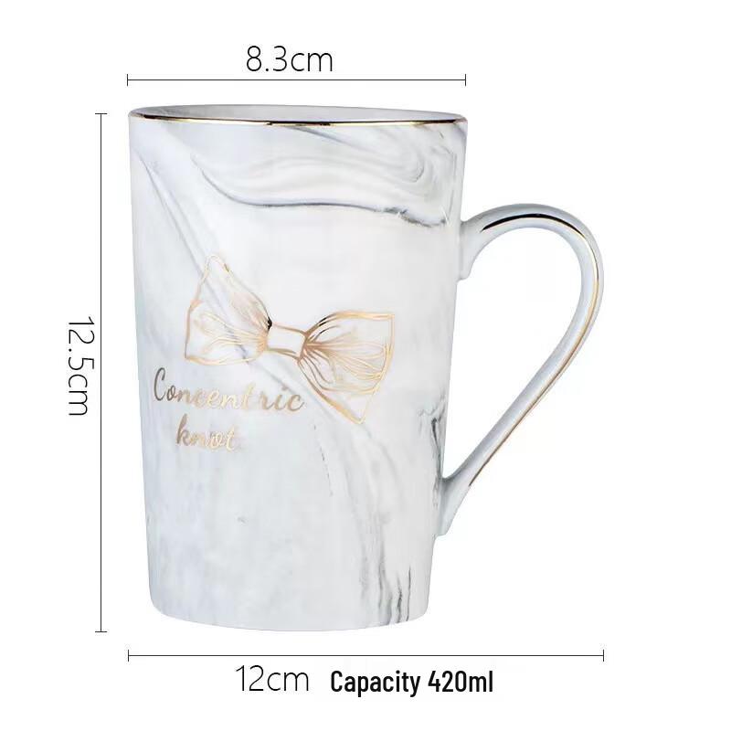 Керамический набор кружек в европейском стиле с мраморным узором