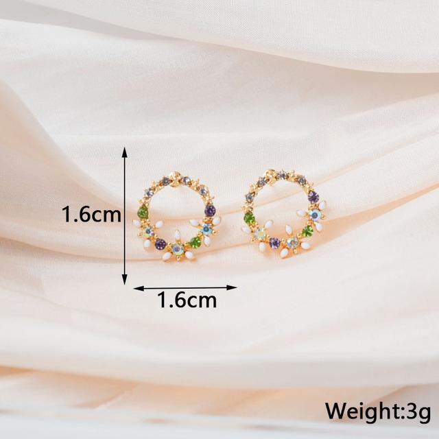 Корейская мода простые цветные серьги-цветы прозрачные темпераментные хрустальные серьги-лепестки со стразами популярные аксессуары оптом