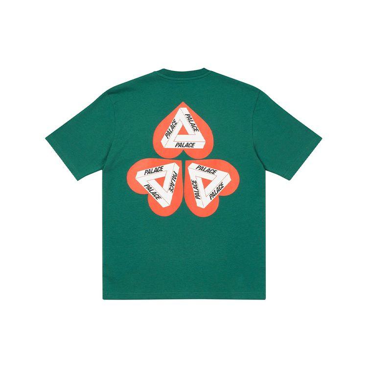 Palace Футболка с коротким рукавом Tri-Ferg Heart Pattern, топы унисекс, зеленая P20TS110