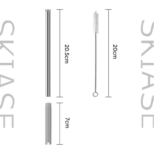 SKIASE Replacement Stainless Steel Straw Set for 900ml Tumbler (1 Stainless Steel Straw & 1 Brush)