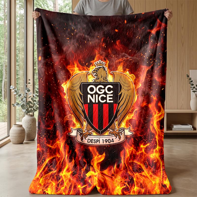 OGC Nice FC Мягкое Фланелевое Флисовое Одеяло Легкое Уютное Теплое Плед для Дивана Кровати Домашнего Декора