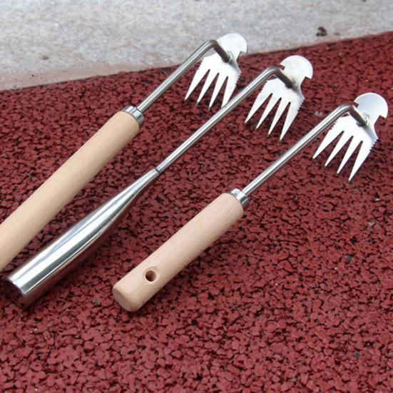 Инструмент для прополки сада на открытом воздухе с 4 острыми зубьями, эргономичная ручка с антипригарным покрытием, ручной многофункциональный инструмент для удаления сорняков