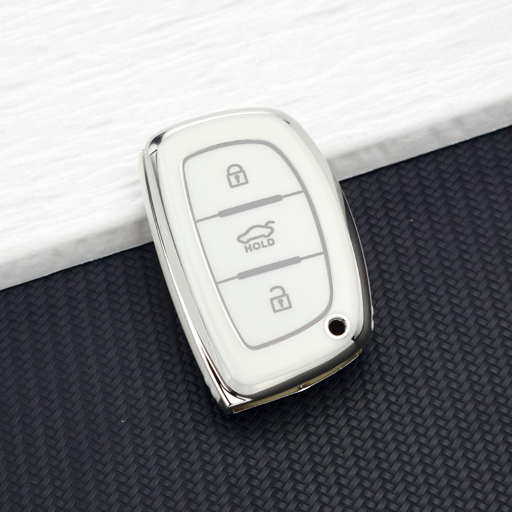 Мягкий ТПУ чехол-брелок с 3 кнопками для Hyundai Santa Fe Tucson Elantra Creta Sonata I30 Ix35 Ix45 I10 I40 Rena Защитный брелок