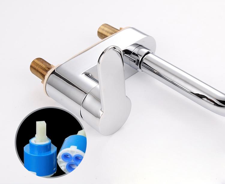 Медный двухшпиндельный смеситель для раковины с двойной раковиной для холодной и горячей воды, смеситель для умывальника в ванной комнате