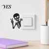 Switch Plate Decoration Funny Skeleton Sticker, Waterproof Light Decals, Self Adhesive Decor Decals Wall Art Decor, Removable for Bedroom Living Room