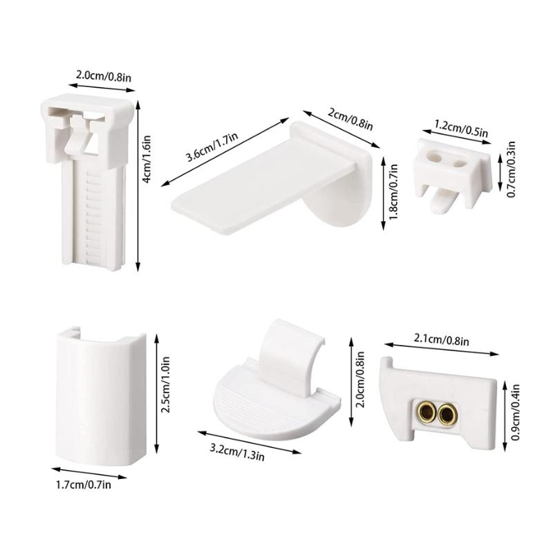 6/24 шт. Держатель плиссированных штор Кронштейн Роликовая штора Запасной зажим Пластиковый Набор деталей для складных штор Для фиксатора штор