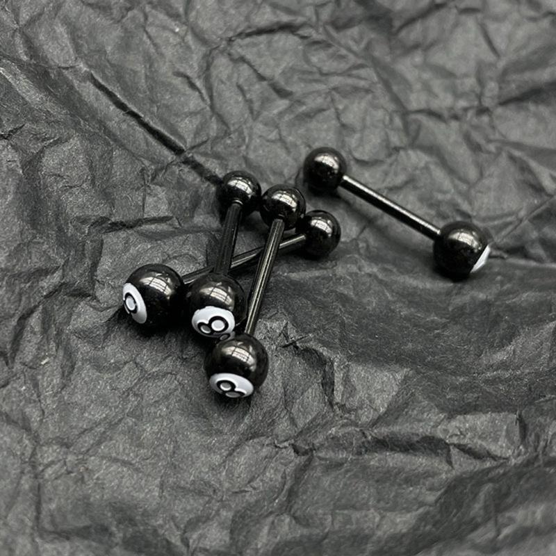 Бильярдные кольца для языка для женщин, ювелирные изделия для пирсинга языка из нержавеющей стали, длина стержня 12-16 мм для колец для пирсинга языка