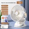 Ventilador de clip portátil recargable USB para escritorio y dormitorio con luz LED