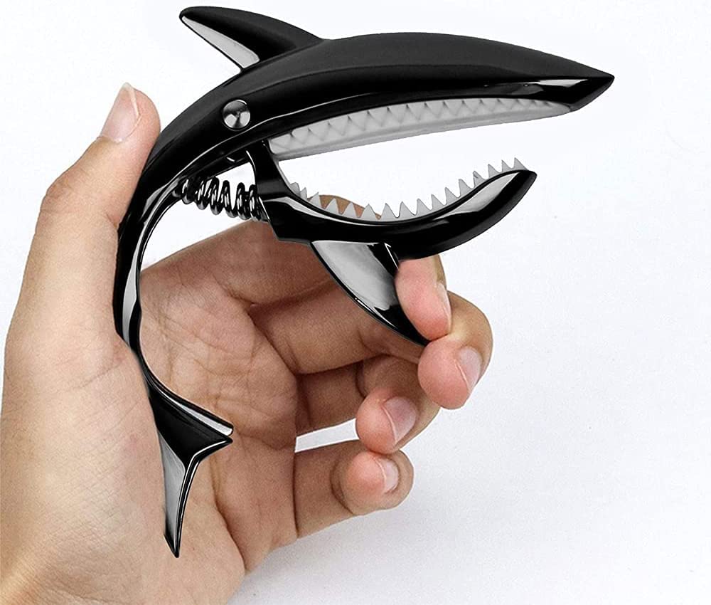 Эксклюзивный гитарный каподастр Tast One Touch Shark Shape Guitar Capo Акустический каподастр Capo для электрогитары Tast For Folk Guitar Ukulele Высококачественный цинковый сплав
