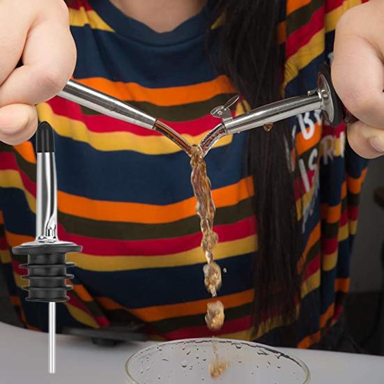 4 шт. Носики для оливкового масла из нержавеющей стали, пробки для вина с герметичными пылезащитными колпачками, герметичные дозаторы для бутылок ликера, носики для быстрого налива, барные инструменты