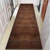 Dark Brown Wood Grain Runner Rug - Realistic Rustic Plank Floor Mat for Hallway, Entryway  Farmhouse Decor