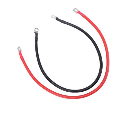 2 шт. Аккумуляторные кабели 6 AWG, 24 дюйма Аккумуляторные кабели с лужеными медными клеммами 0,31 дюйма с обоих концов, Автомобильные аксессуары Кабели инвертора Подходят для автомобилей Морских судов