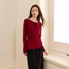 Sancai Plus Size Drape Neck Knit Pullover Sweater