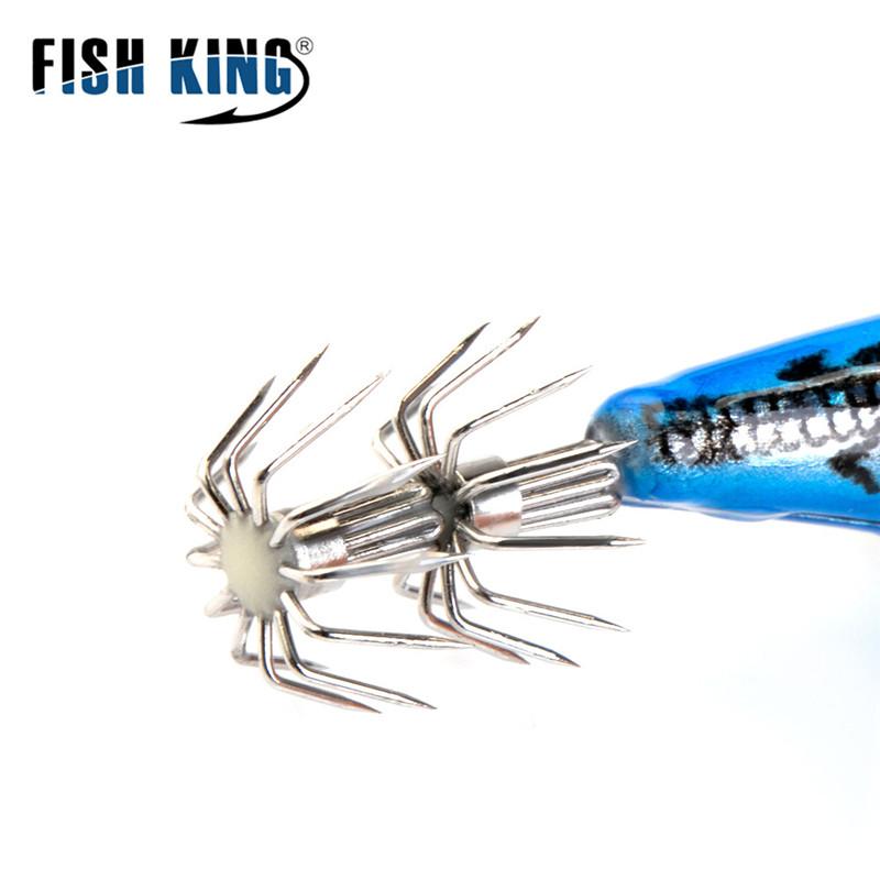 FTK 1pcs/4pcs Squid Bait Bait Shrimp Bait Swaying Luminous Squid Hook Light Fishing Tackle Fixture