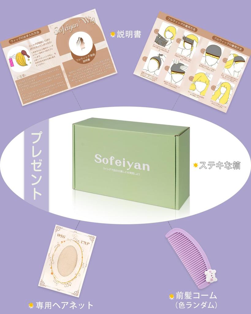 Sofeiyan Dark Full for Everyday Small Includes Net and Comb Wig, Medium, Straight, Brown, Layered, Wig, Natural, Undetectable, Cosplay, Use, Face,