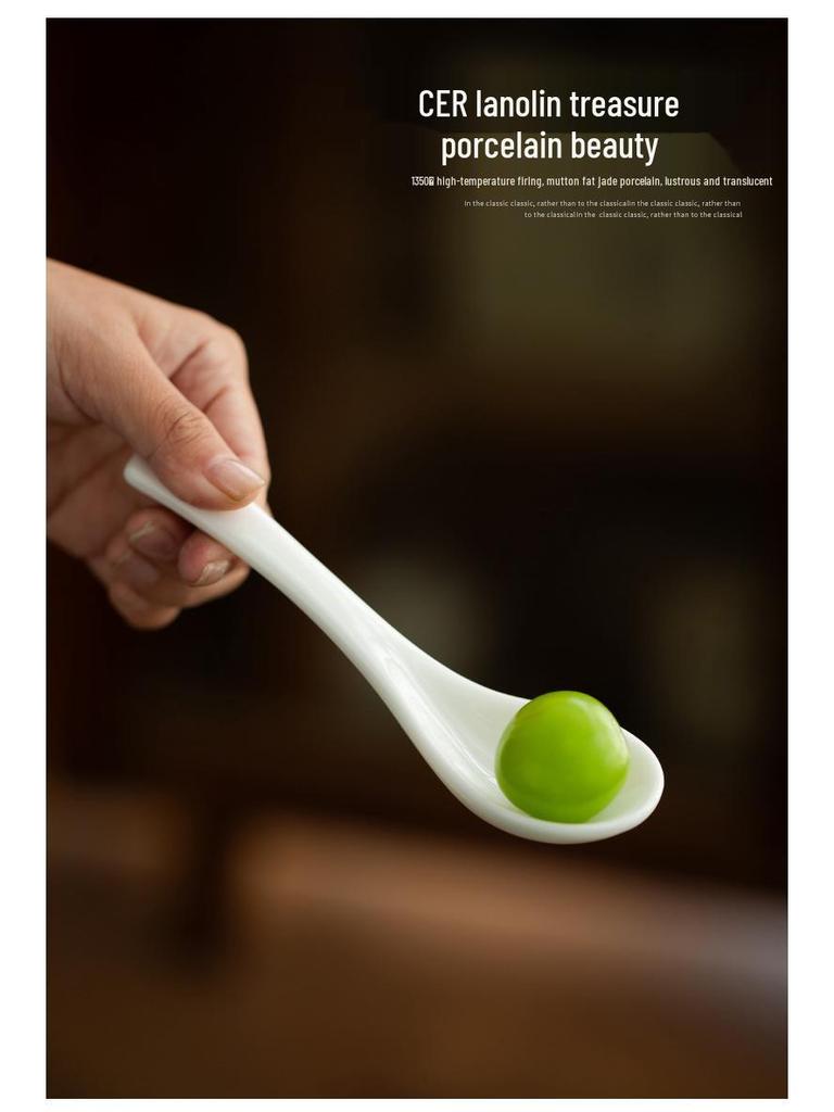 Белый Фарфор Керамика Дэхуа: Маленькая суповая и чайная ложка 12 мл для домашнего и ресторанного использования
