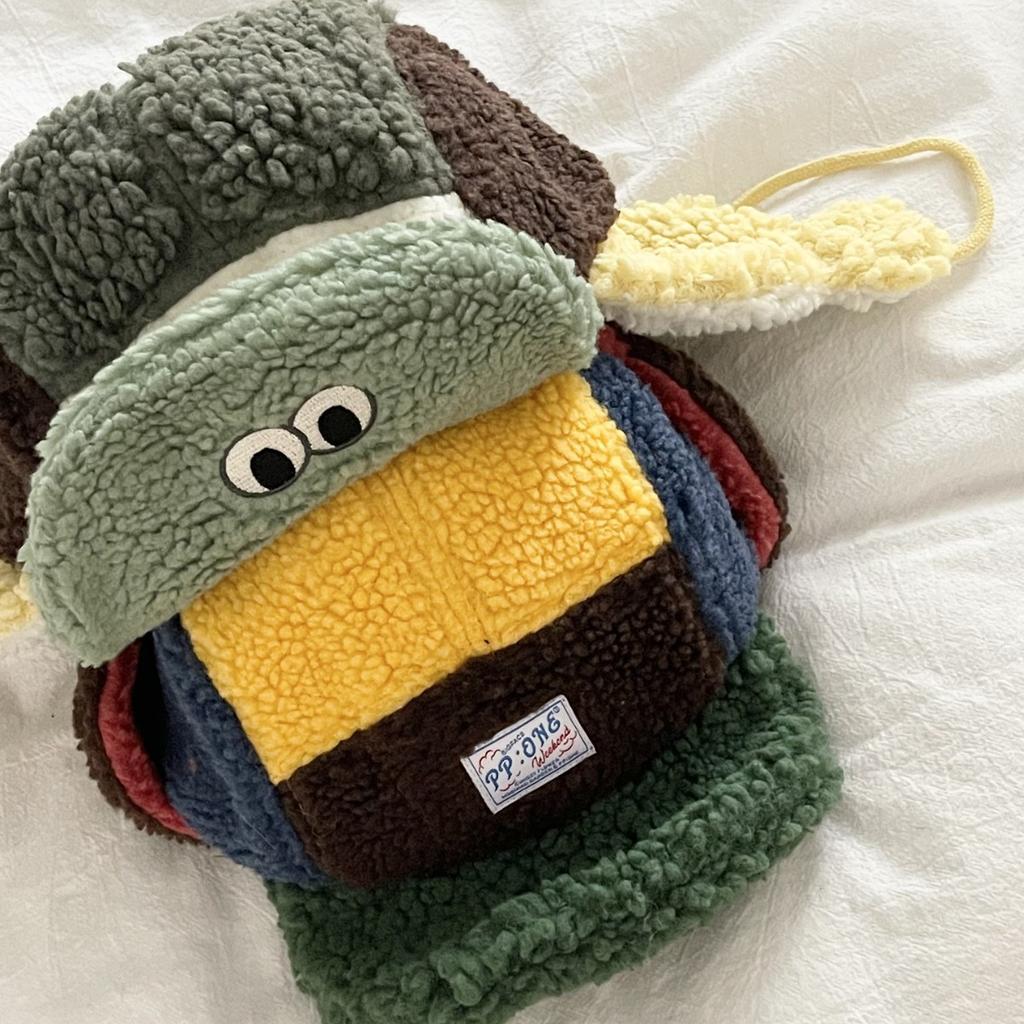 Милая шапка-ушанка из ягнячьего бархата в сочетании цветов для мужчин и женщин, для катания на лыжах и верховой езды на открытом воздухе, осенне-зимняя, утолщенная, теплая, шапка-авиатор, модная