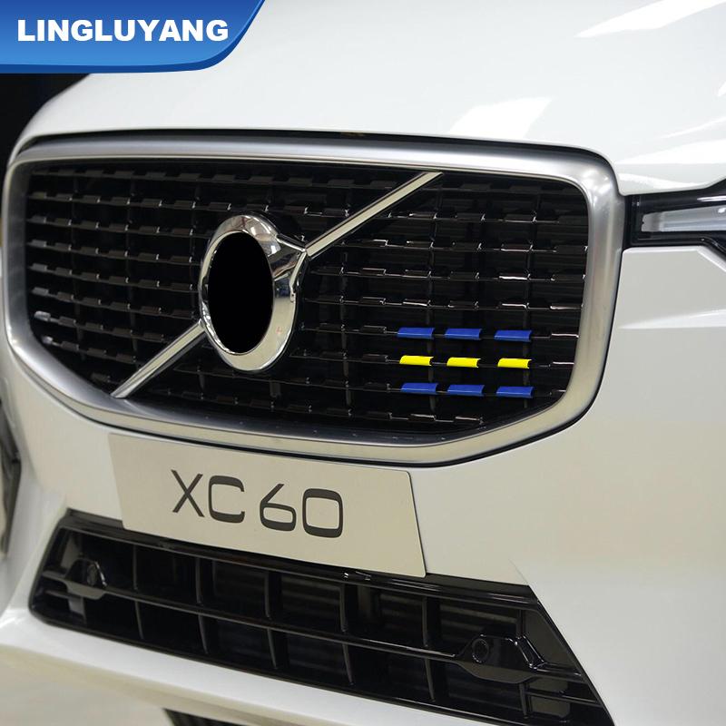Для volvo xc60 s90 xc40 xc90 v40 s60 v60 v90 v60CC V90CC RD Sports version Китайская сетка трехцветная полоса декоративная наклейка на автомобиль