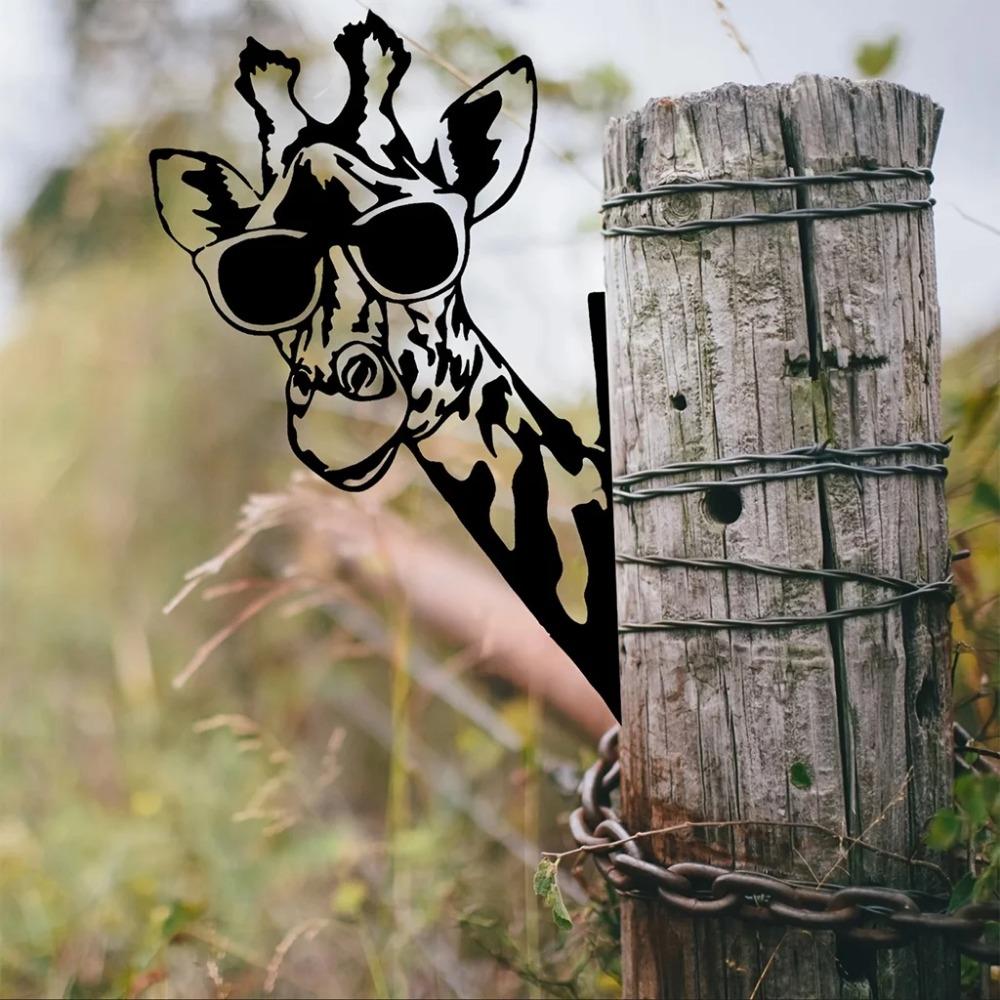 Украшение для садового забора в форме жирафа из железа, декор для садовой вечеринки