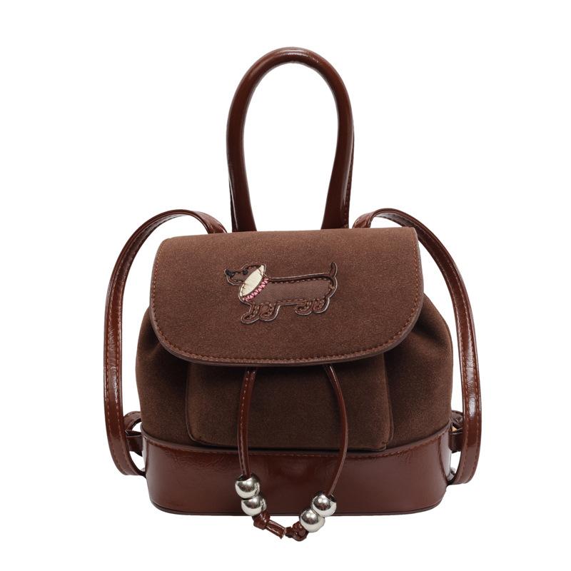 Cute Girl Retro School-style Small Backpack, Fashionable Autumn and Winter Backpack and Travel Bag