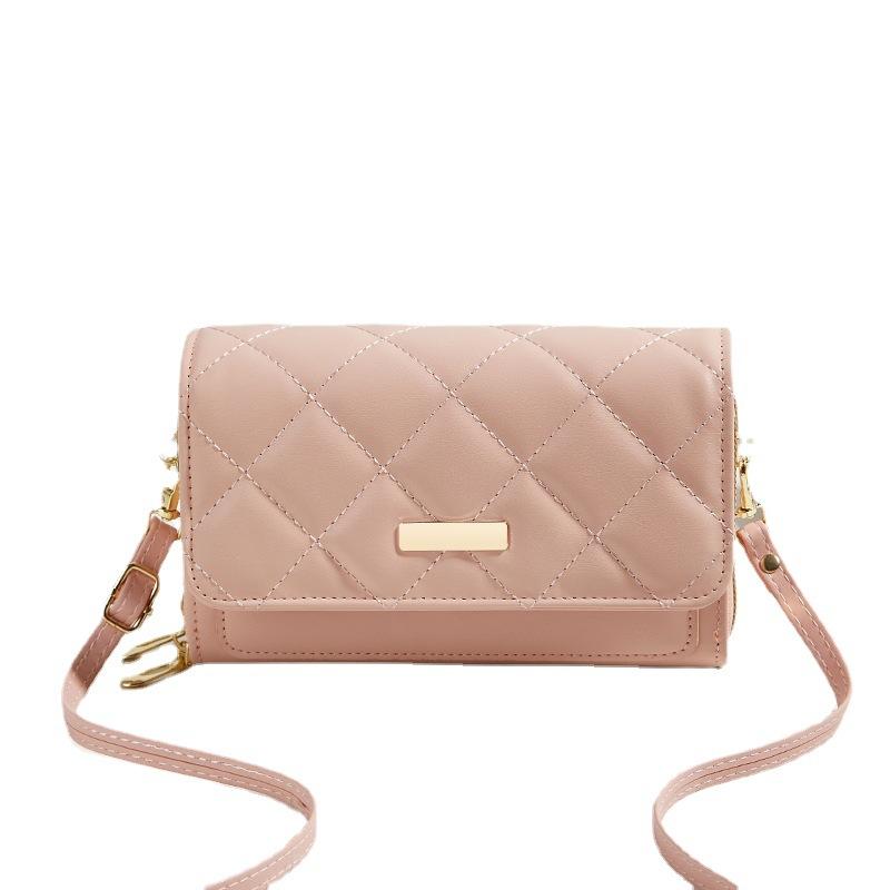 Versatile Double-layer Embroidered Mobile Phone Bag Women's Bag New Diamond Embroidered Small Fragrant Shoulder Bag Women's Messenger Bag