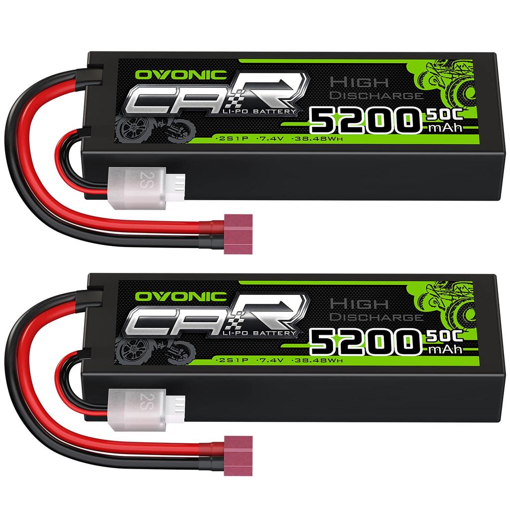 Аккумулятор OVONIC 7.4V LiPo 5200mAh 2S 50C литий-полимерный с разъемом Deans T для различных радиоуправляемых автомобилей, CE, MSDS, UN38.3, RoHS, ISO9001, ISO14001 (Набор из