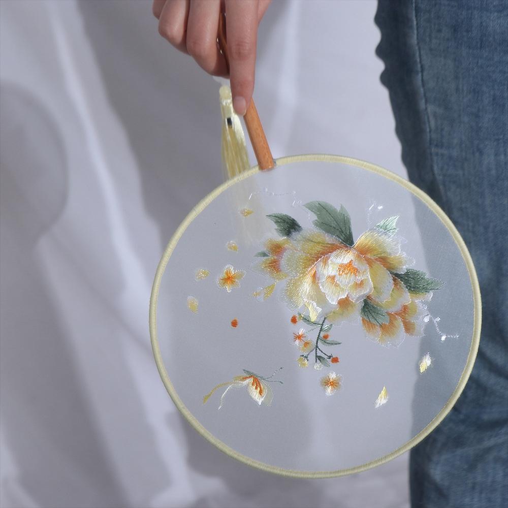 С подвеской Веер в китайском стиле Шелковый веер в китайском стиле Винтажный веер с вышивкой Китайская свадьба