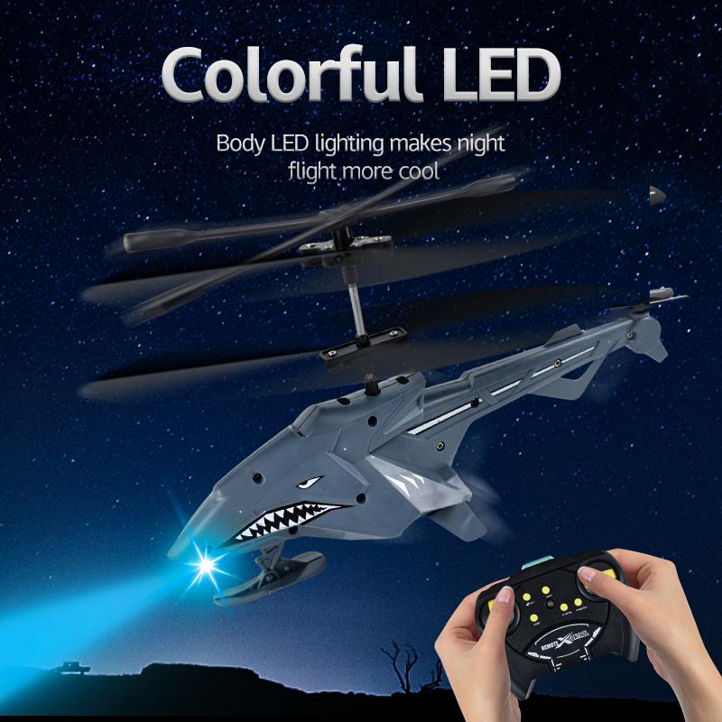 Non-Toxic New Shark Remote Control Helicopter Usb Charging Handle Toy Aircraft Model Children Remote Control Aircraft Children Holiday Gift