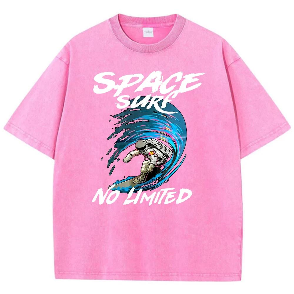 Футболка Space Surf No Limited Printing для мужчин Футболка Cartoon Street Популярные спортивные футболки Hip Hop Свободный крой Короткие рукава
