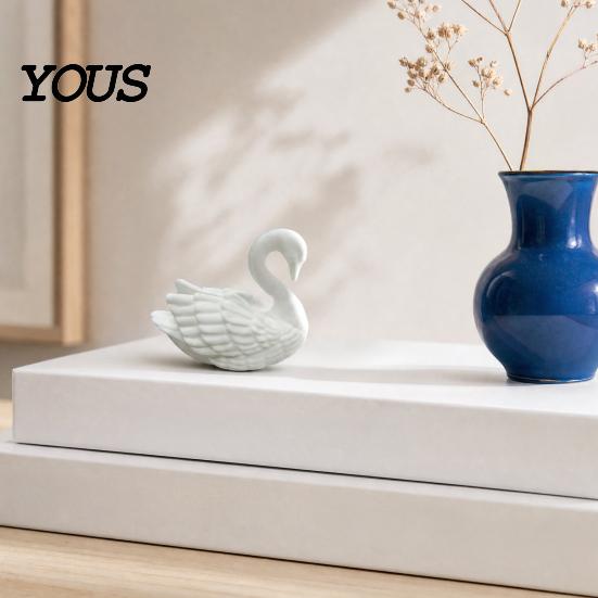 Устойчивая Основа Статуэтка Лебедь, Белая Статуя, 3D-печать, Современный Минималистичный Маленький Настольный Аксессуар Украшение для Стола Гостиной, Офиса,