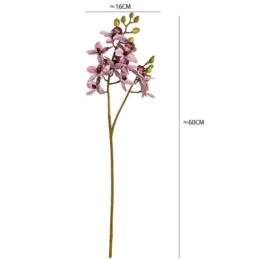 2 Fork Artificial Phalaenopsis Branches Real Touch Handmade Artificial Butterfly Orchid Flower Realistic Fake Flowers