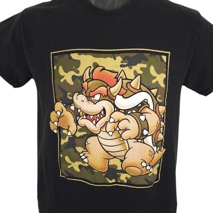 Bowser T Shirt Mens Size Small Black Super Mario Bros Nintendo Video Game