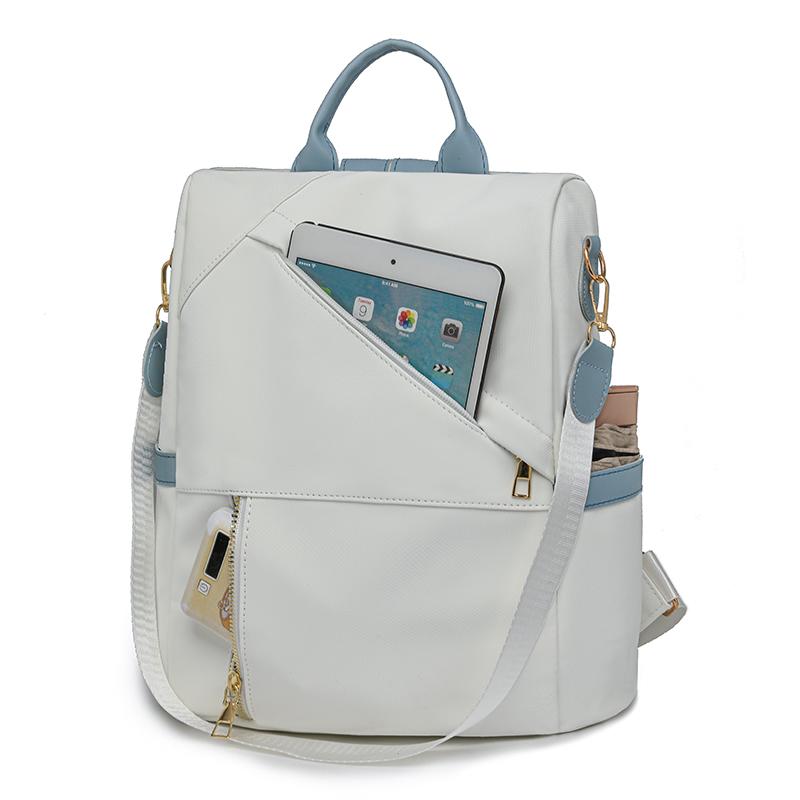 Женский рюкзак с цветными блоками, большая вместительная дорожная сумка, мягкая кожаная сумка через плечо, женская сумка двойного назначения