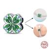 925 Silver Double Lucky Clover Guardian Lotus Flat Beads Fit Qikaola 925 Bracelets Fine DIY Jewelry For Women