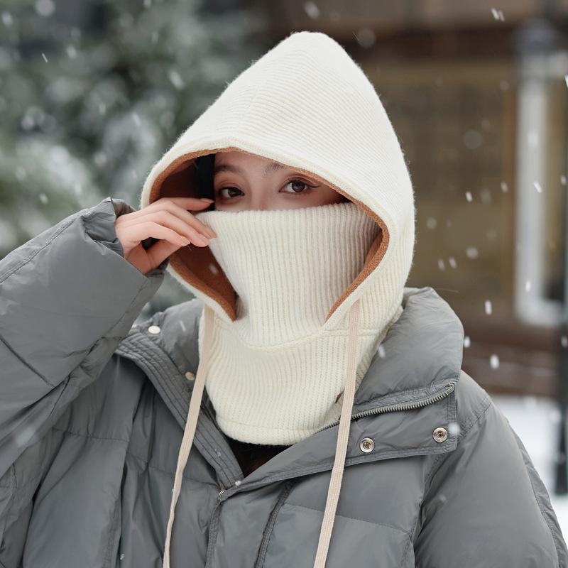 Hat Scarf One Piece Two Piece Warm Functional Hat Versatile Autumn and Winter New Windproof and Cold Hat Men and Women's Heads