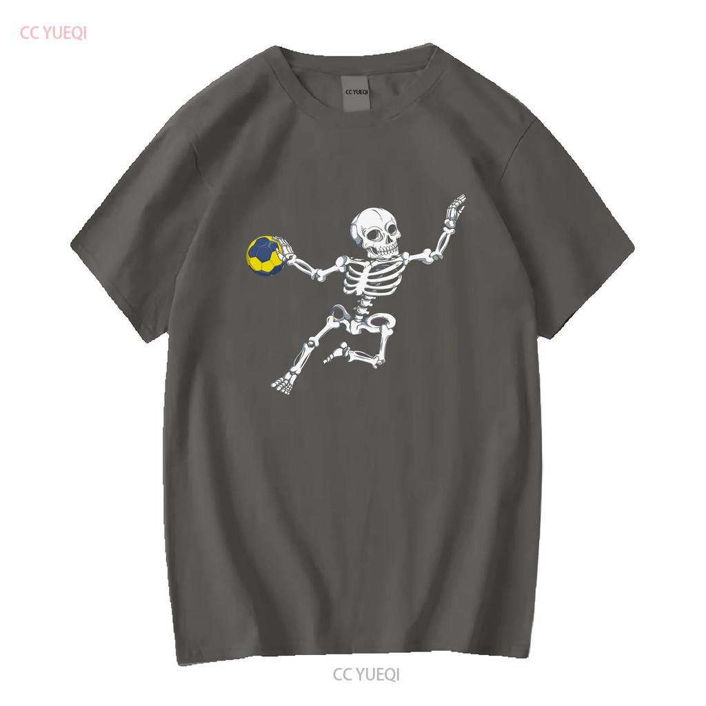 Skeleton Handball T Shirt Halloween S 4XL long or short sleeves vintage Washed Unisex homme Casual fashion Versatile Soft