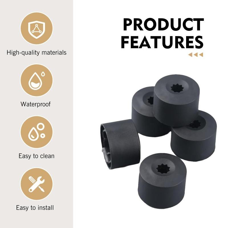 20PCS 1K0601173 Auto Tire Bolt Caps Car Wheel Lug Nut Covers 17mm with Removal Tool for VW Jetta Passat Golf Caddy Beetle Tiguan