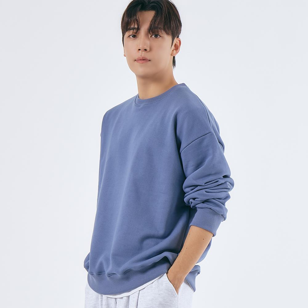 LXT Solid Cotton Heavyweight Oversized Sweatshirt [Blue]