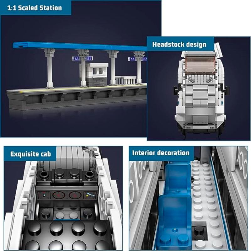 MOULD KING 12021 CRH Train Building Block Technical RC Electric Railway Track Kids Bricks Toys Christmas Gifts Birthday Present