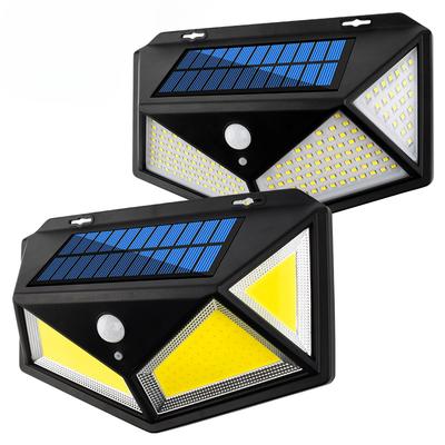 Солнечный настенный светильник 100LED с датчиком человеческого тела, мини-садовый светильник, уличный водонепроницаемый гаражный светильник, уличный фонарь