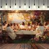 1 Last Supper religious tapestry banner - Rembrandt inspired painting background Durable polyester fabric  2D flat