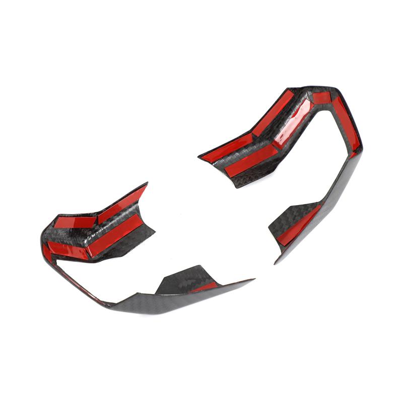 Real Carbon Fiber For Lamborghini Huracan LP610 LP580 2014-2023 Car Steering Wheel Panel Decorative Cover Car Accessories 2pcs