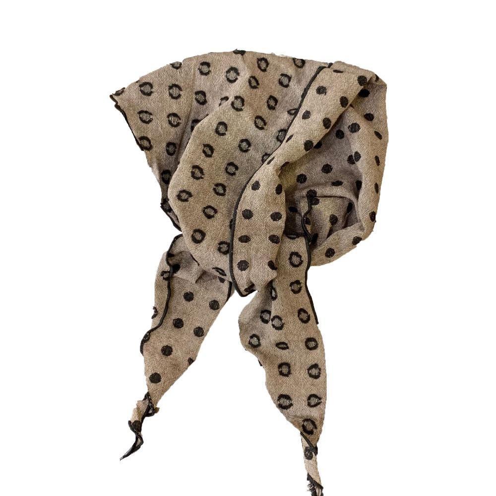 Sweet Snow Flower Scarves Korean Style Cotton Linen Headscarf Exquisite Triangle Hijab Scarf  Woman