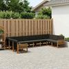 Outdoor Sofa Set with Cushions 10 pcs Natural and Black
